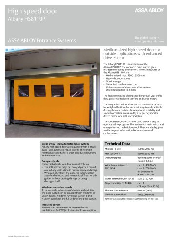 Albany HS8110P high speed door