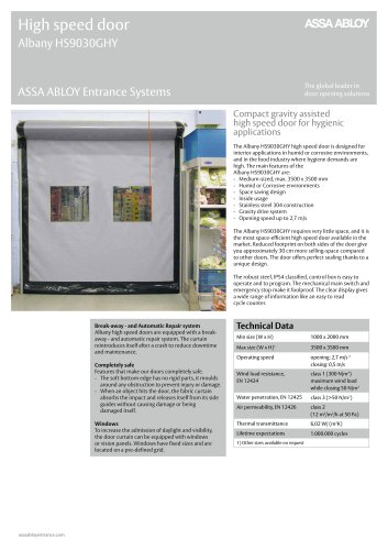 Albany HS9030GHY high speed hygiene door