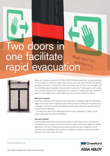 Crawford, High speed doors Emergency exit