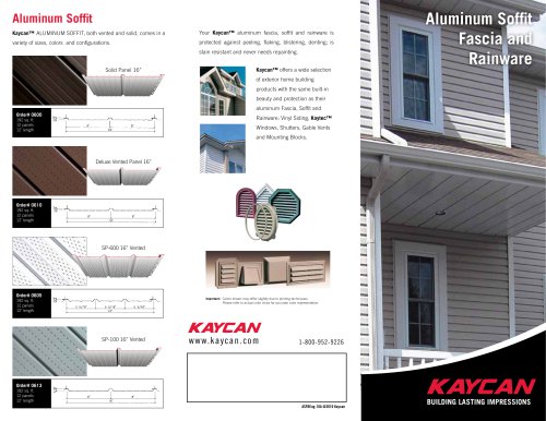 Aluminum Soffit, Fascia & Rainware Pamphlet