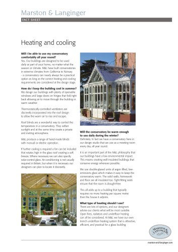 Heating & cooling a conservatory