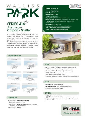 414 WALLLIS&PARK® aluminium Carport & Photovoltaic Carport