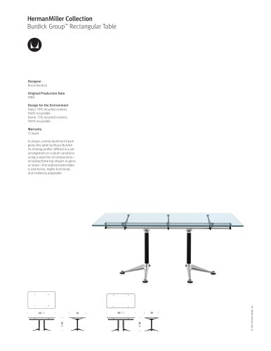 Burdick Group Rectangular Table product sheet