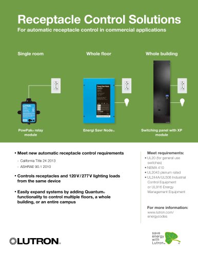 Receptacle Control Solutions Brochure