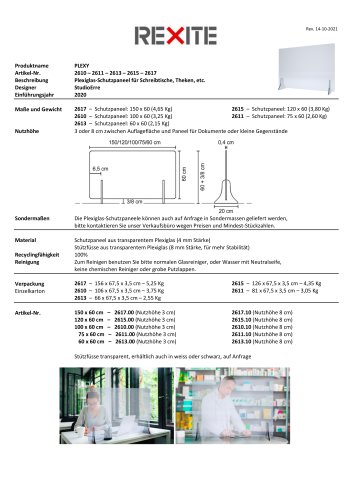 Plexy DE Technisches Blatt