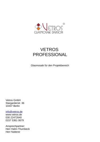 Vetros Professional Glasmosaik