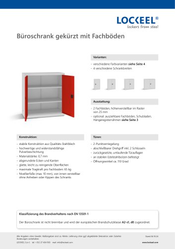 Büroschrank gekürzt mit Fachböden