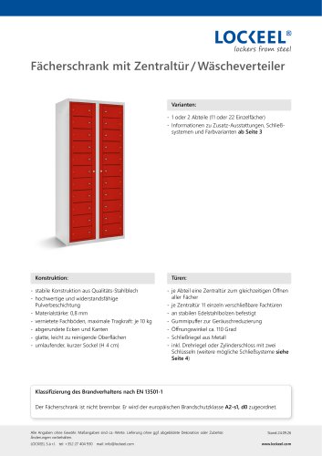 Fächerschrank mit Zentraltür 