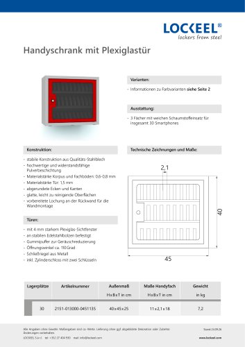 Handyschrank mit Plexiglastür