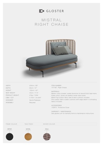 MISTRAL RIGHT CHAISE