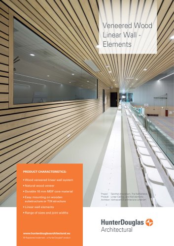 Derako® Veneered Linear Wall - Elements | Technisch Leaflet