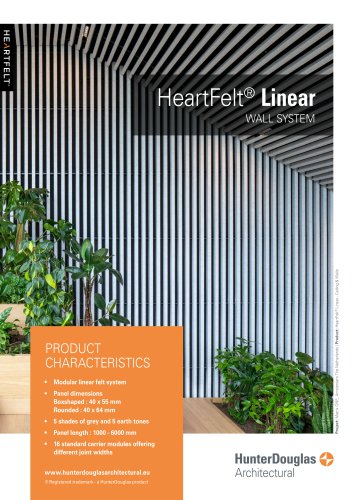 HeartFelt® Linear Wall | Technical Leaflet