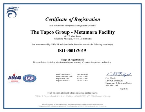 ISO 9001 Certificate