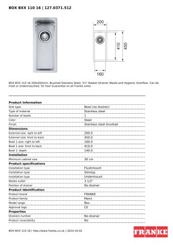 BOX BXX 110 16 | 127.0371.512