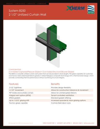 XTherm® 8250 Unitized Curtain Wall