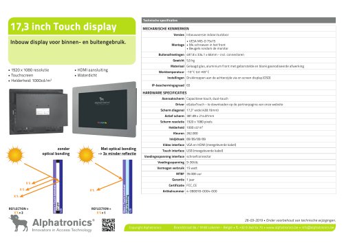 17,3 inch Touch display