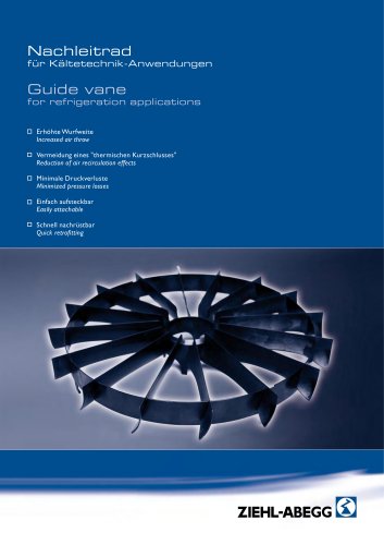 Guide vane for refrigeration applications