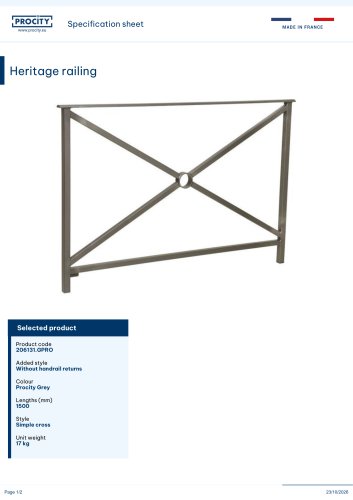 Heritage railing