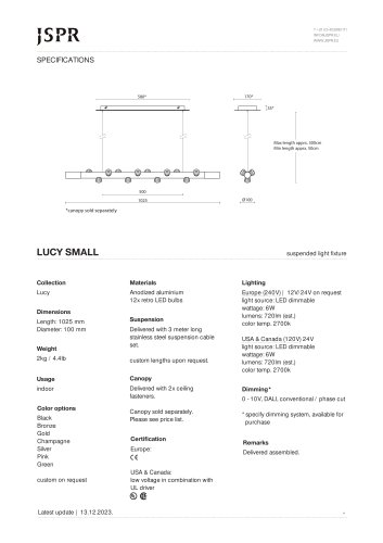 JSPR-Lucy-specifications