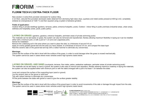 FLORIM TECH # 2 EXTRA-THICK FLOOR