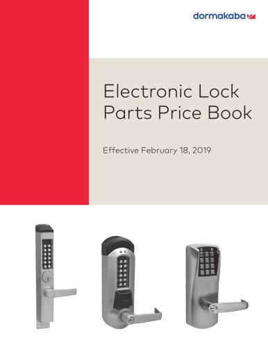 Electronic Lock Parts Price Book