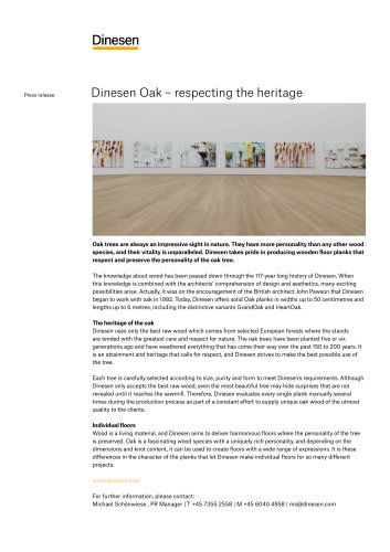 Dinesen Oak – respecting the heritage