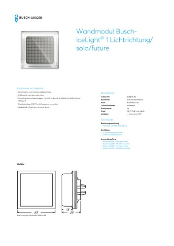 Wandmodul Busch-iceLight 1 Lichtrichtung/ solo/future