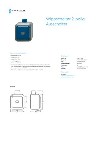 Wippschalter 2-polig, Ausschalter