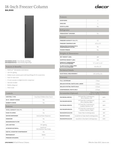 18-Inch Freezer Column