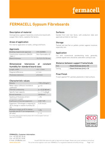 FERMACELL Gypsum Fibreboards