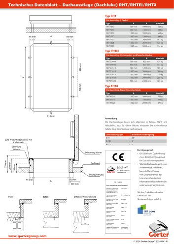 Roof Hatches RHT/RHTEI/RHTX