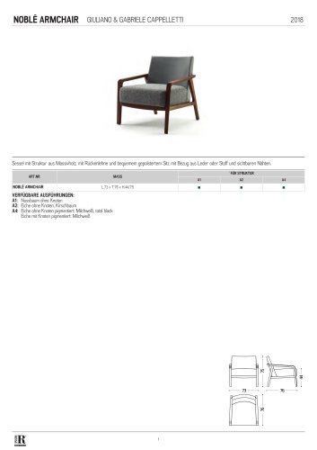 scheda tecnica noblè armchair