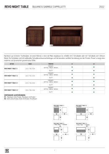 scheda tecnica revo night table