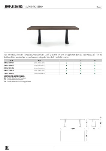 scheda tecnica simple swing