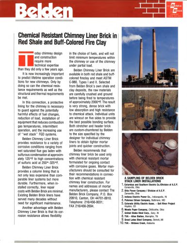 Chemical Resistant Chimney Brick