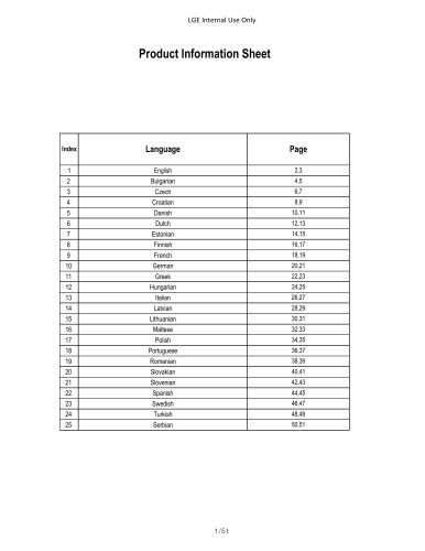 Product information sheet (OLED65C45LA)