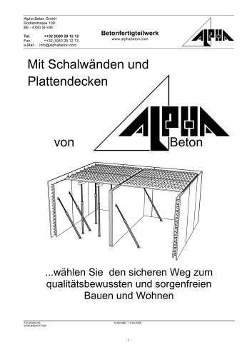 Schalwänden und Plattendecken