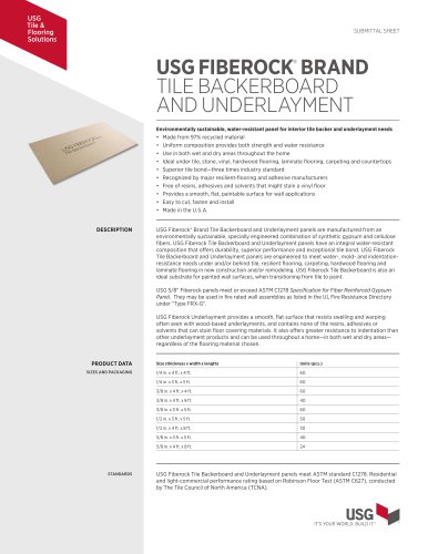 USG FIBEROCK®  BRAND