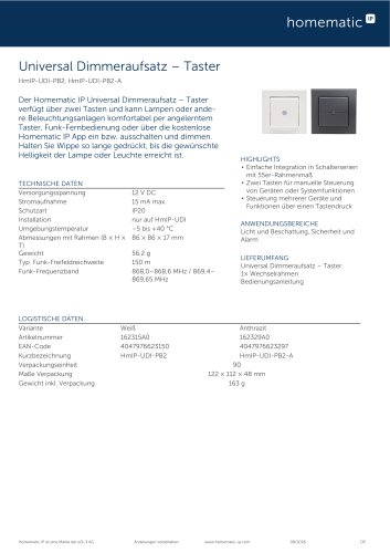 HmIP-UDI-PB2, HmIP-UDI-PB2-A