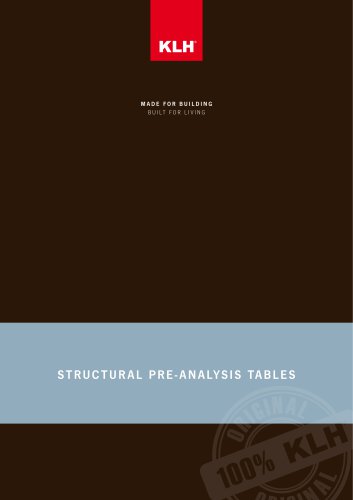 STRUCTURAL PRE-ANALYSIS TABLES