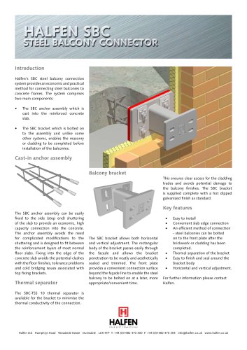 HALFEN SBC STEEL BALCONY CONNECTOR