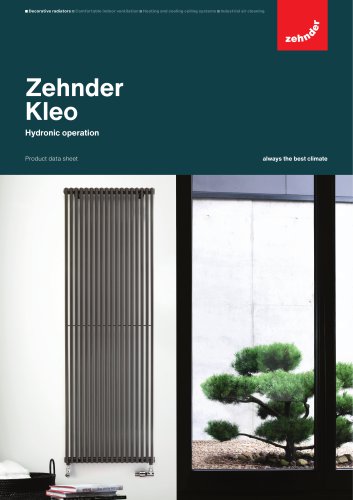 Product data sheet Zehnder Kleo - HY