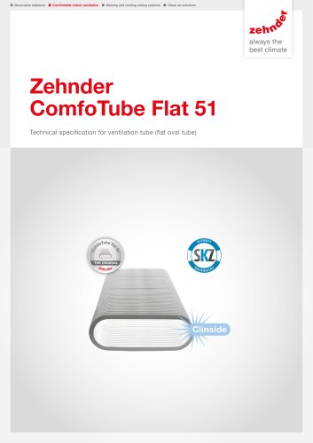Technical specification Zehnder ComfoTube Flat51