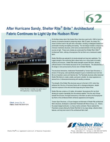 After Hurricane Sandy, Shelter Rite Brite Architectural Fabric Continues to Light Up the Hudson River