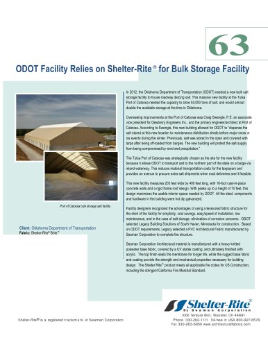 ODOT Facility Relies on Shelter-Rite ® for Bulk Storage Facility