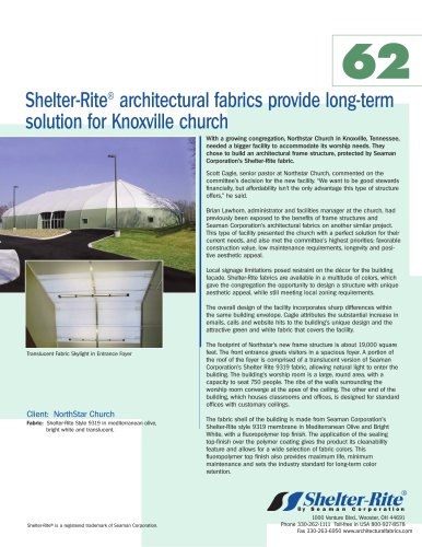 Shelter-Rite® architectural fabrics provide long-term solution for Knoxville church