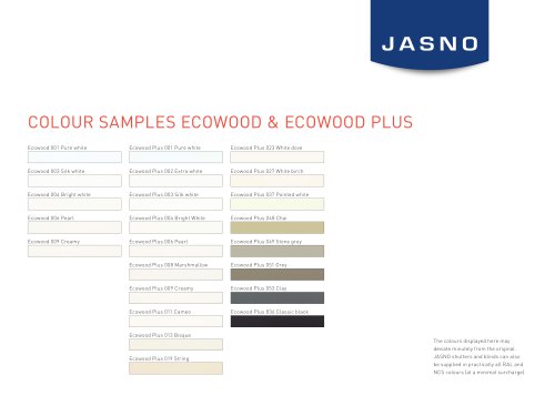 JASNO colour collection Primewood shutters