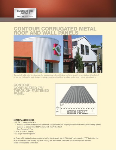 CONTOUR CORRUGATED METAL ROOF AND WALL PANELS