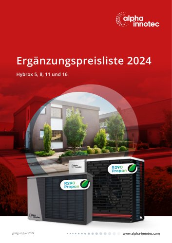 Ergänzungspreisliste Hybrox 5, 8, 11 und 16