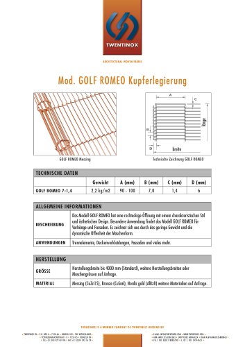 GOLF ROMEO Kupferlegierung